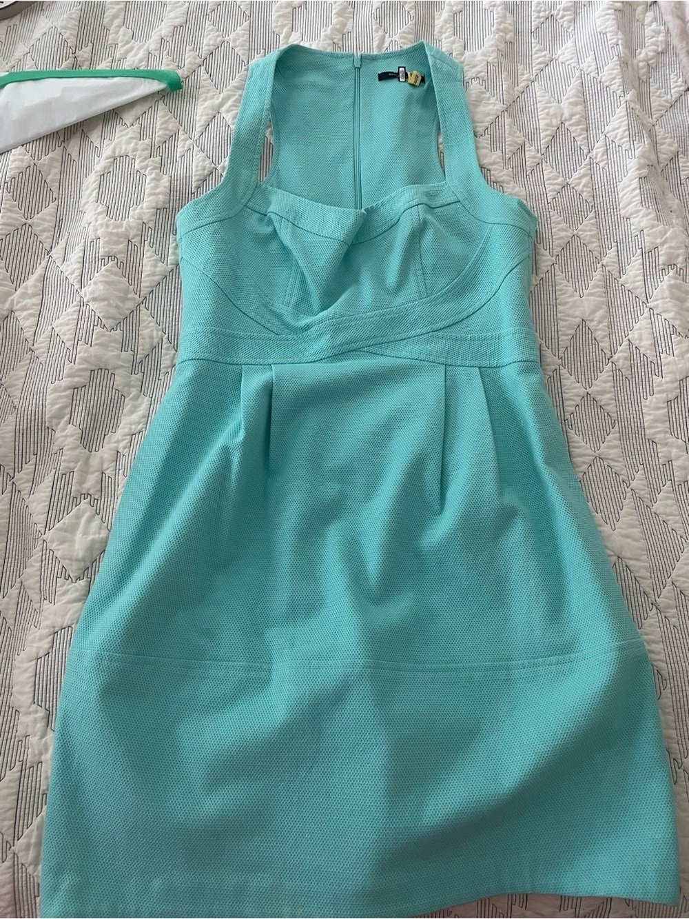 Nanette Lepore Aqua Sleeveless pique cotton Sheath Dress